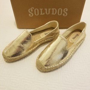 Soludos Platform Metallic Smoking Slipper